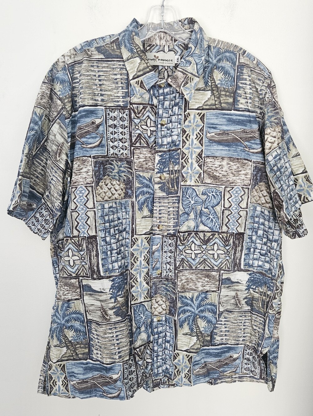 Two Paddles Hawaiian Shirt XXL EUC